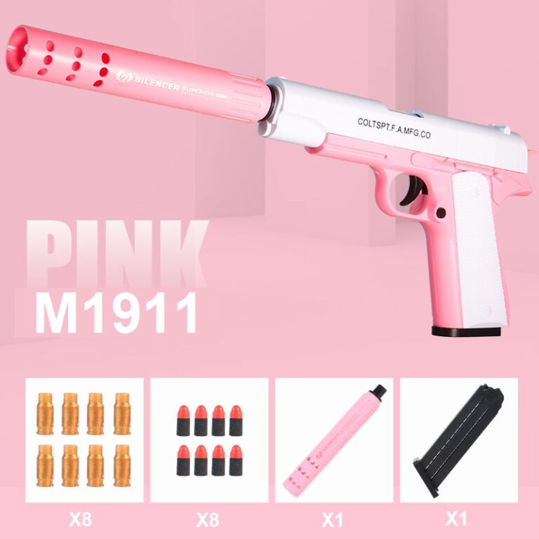 Súng Xốp M1911 Hồng Trắng | Văng Shell – EZtoys